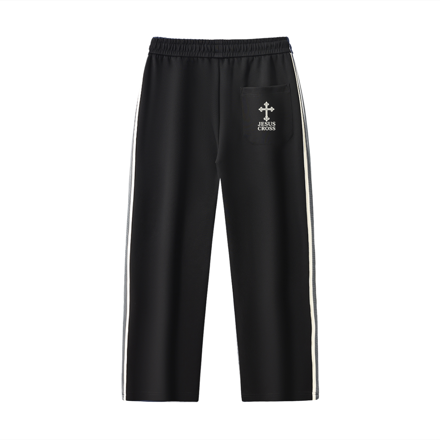 Contrast Side-Stripe Straight-Leg Pants