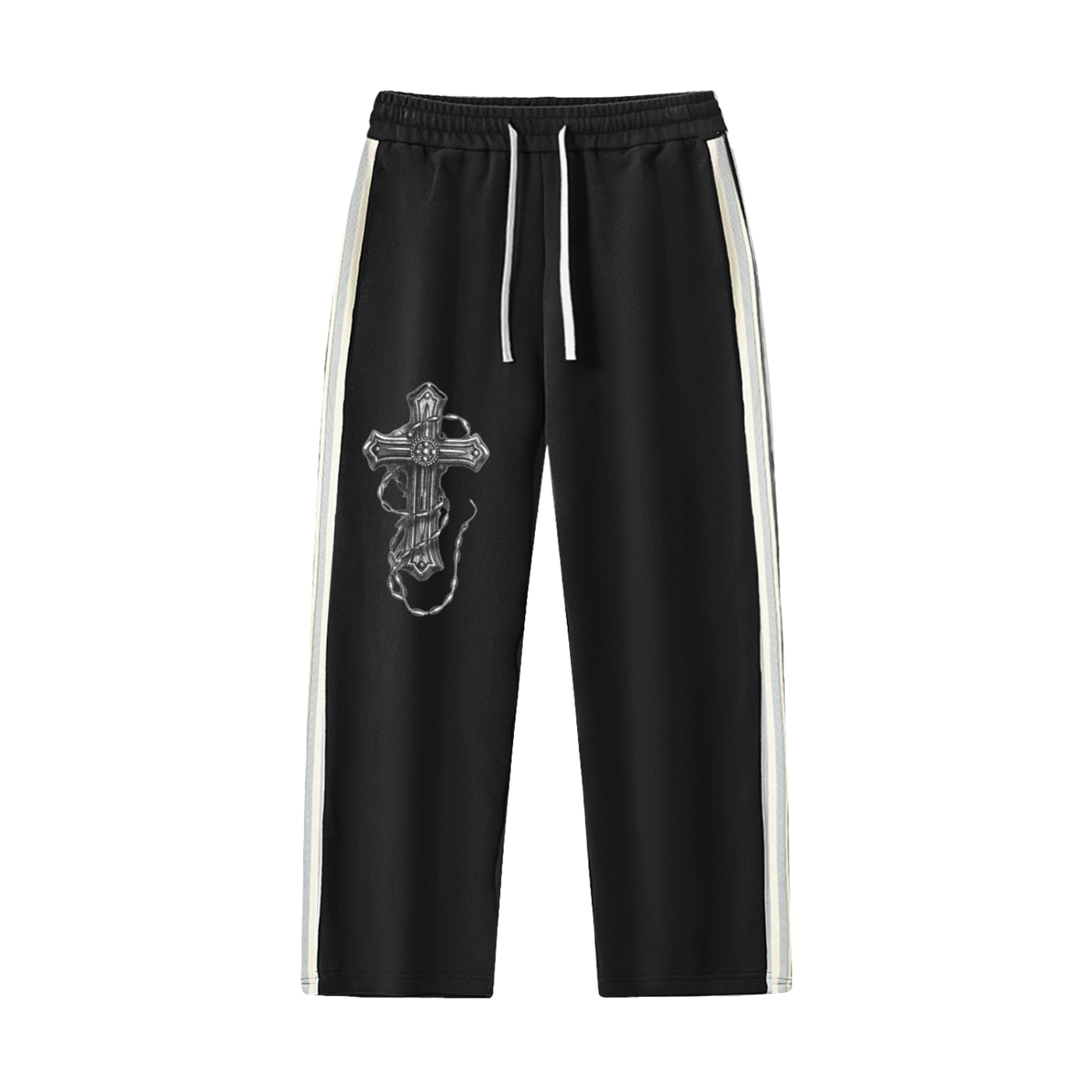 Contrast Side-Stripe Straight-Leg Pants