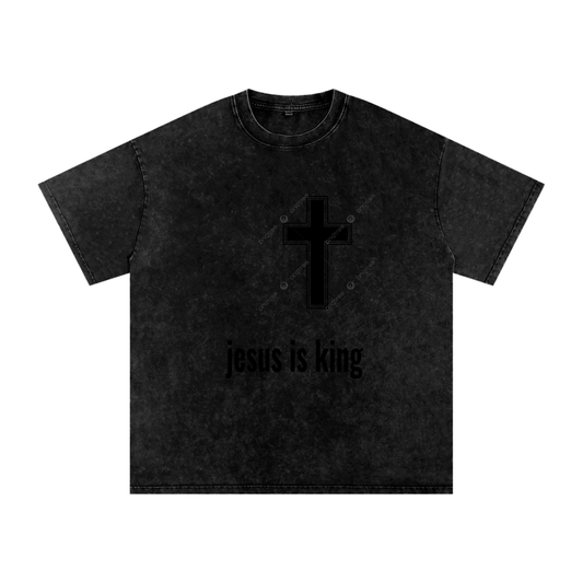 Snow Washed Oversized Cotton T-Shirt
